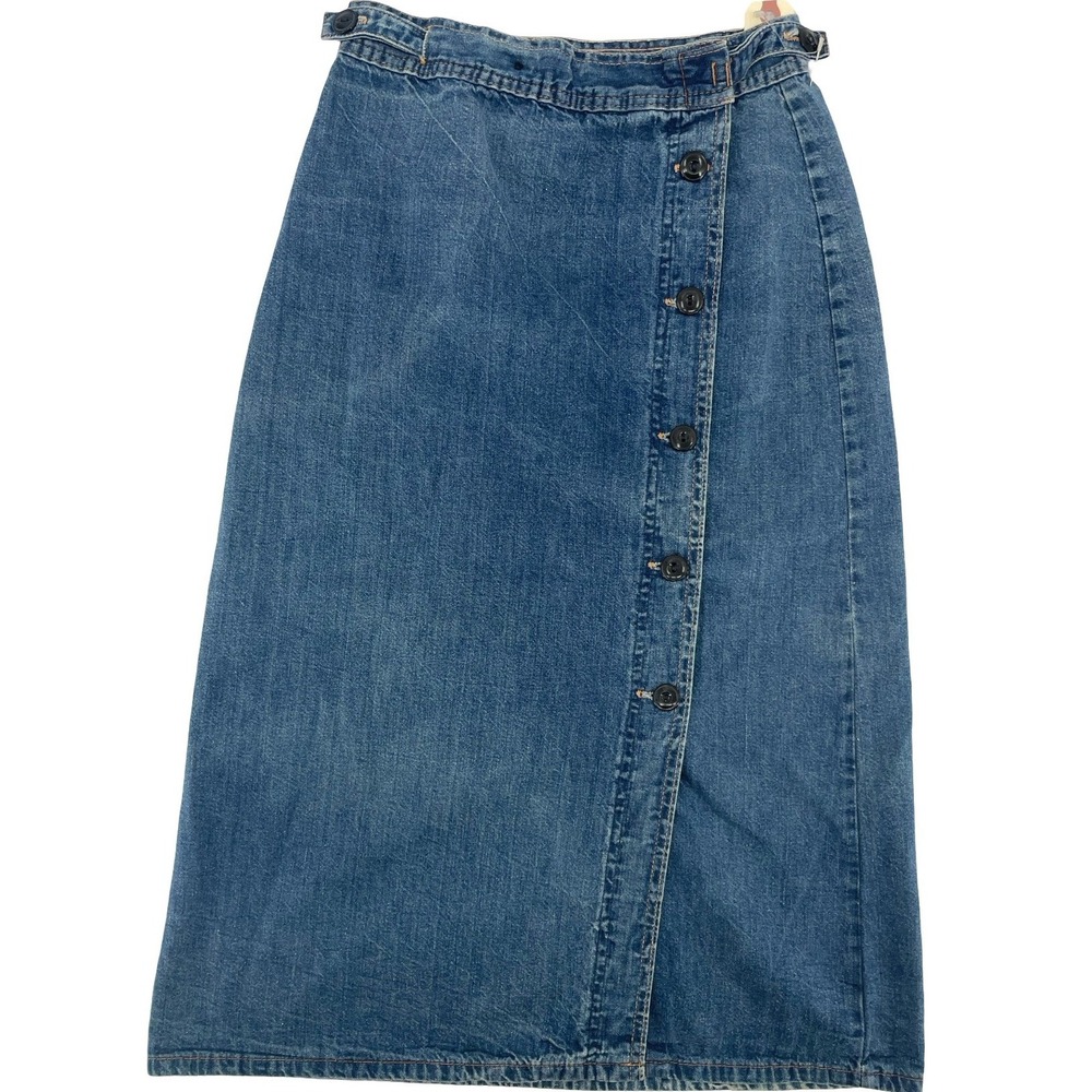 Levi's Women's Skirt Wrap Blue Denim Vintage 1970s Size 26